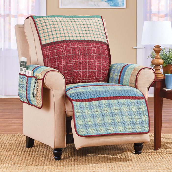 Oliver Plaid Striped Furniture Cover Box Cushion, Recliner & Reviews Wayfair